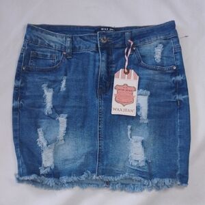 Wax Jean Blue Jeans Mini Pencil Skirt Size M Casual Street Wear Back To School